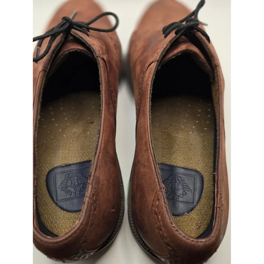 Dockers Oxford Shoes Mens 10 Brown Good Suede Brogue Lace Up Dress Casual (S6)